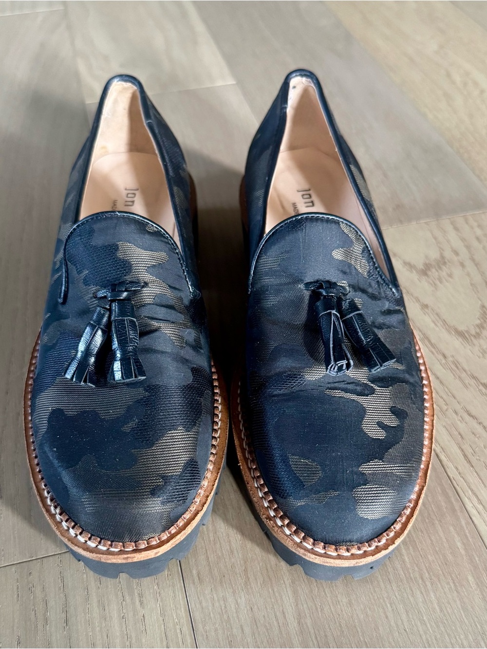 Brand New Tassel Loafers in Navy Camouflage - Unbranded